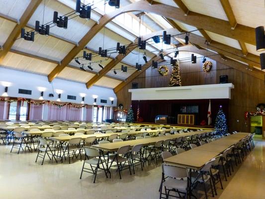 Great hall in clubhouse complex. Professional productions go on here and people come from far away at times to see them.