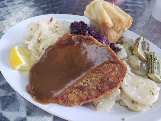 Wiener schnitzel. Light version. $10.95.