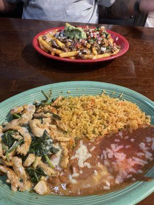 Loaded fries and Popeye meals