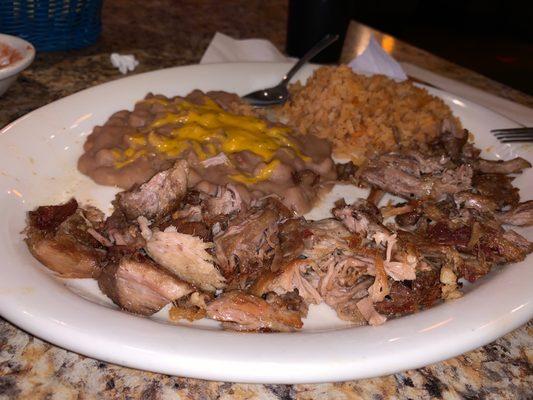 Carnitas rice and beans. The hubby was very pleased!