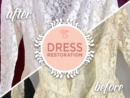 We work on wedding dress restoration projects! - https://elegancepreserved.com/restoration-projects/