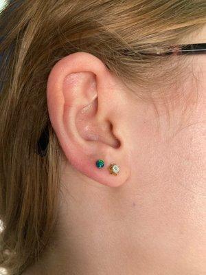 blue lobe piercing