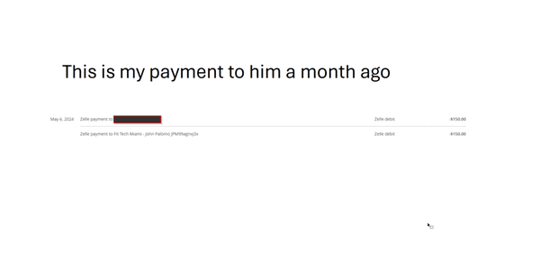 The proof of payment to him