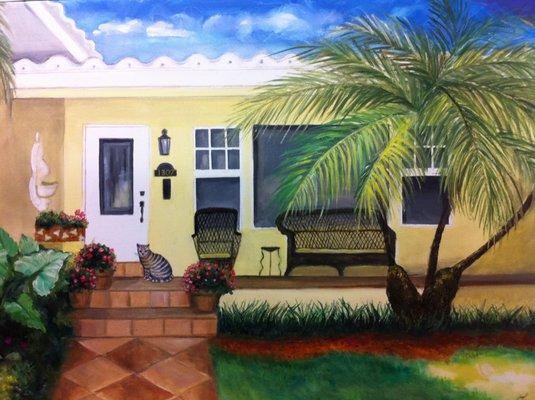 Painting done of my home by a local artist for the Home Tour brochure