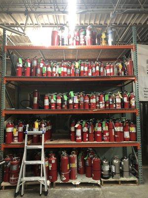 We pre test our extinguishers to cut down on wait and service time. These guys will all be tested this week!