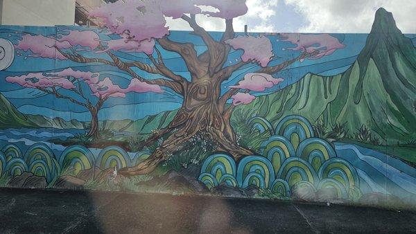 Mural before thr gas station.