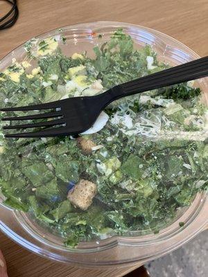 Kale Caesar Salad with egg