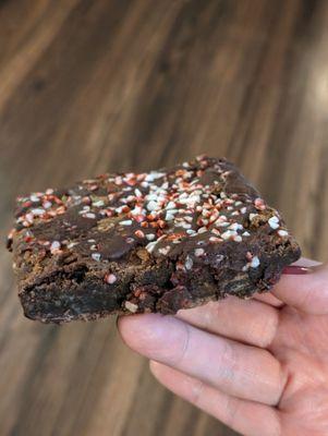 Candy cane brownie