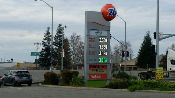 Pricing much better than March Lane and Interstate 5 in Stockton