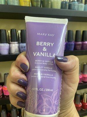 Loving this purple polish & the Berry & Vanilla shower gel & lotion by Mary Kay!