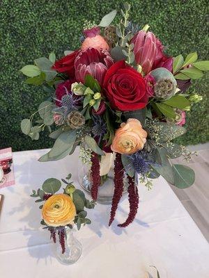 Bridal bouquet and boutonnière