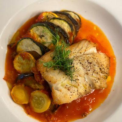 Cod and ratatouille