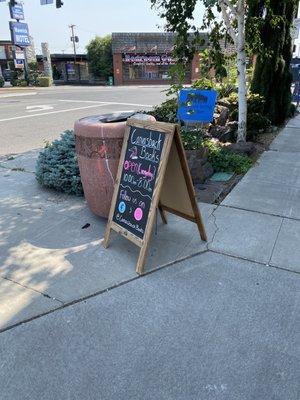 Outside Canvasback Books in Klamath Falls.