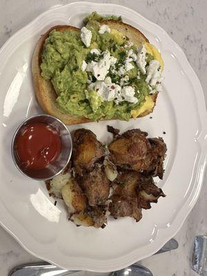 Avocado toast with potatoes