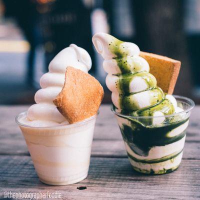 Yuzu and matcha soft serve
 IG: @thephotographerfoodie