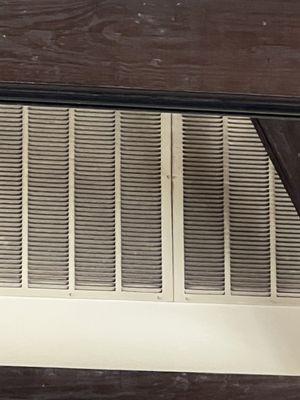 Air vents with 3+ inches of crap on them.