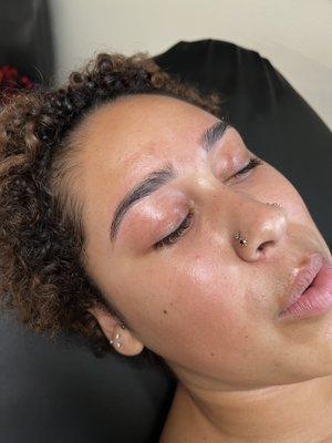 'After' brow wax