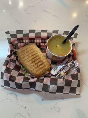 lunch special: half a sandwich and a soup or salad