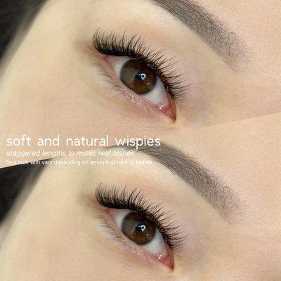 Wispy natural lashes