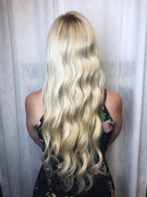 Highlights, color match, tape in extensions and style