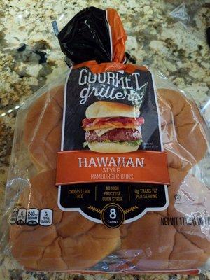 Gourmet griller Hawaiian style Hamburger Buns from Meijer = $1.99  Sweet ! :)