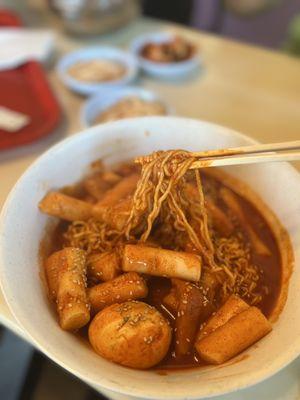 Rabboki (tteokbokki with ramen)- $15.99  IG: @ohmyono