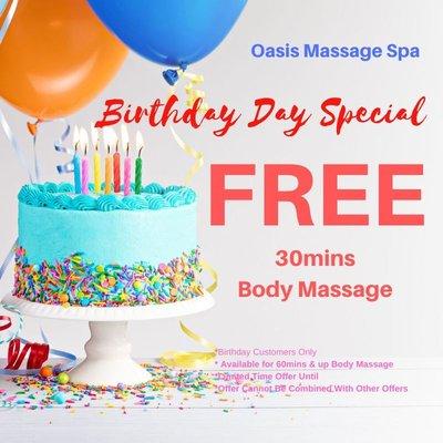 Birthday Special Get 30mins Body Massage