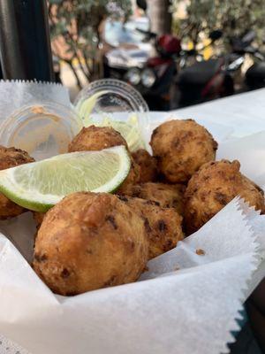 Conk fritters at the conk shack. Yes please!  Best around