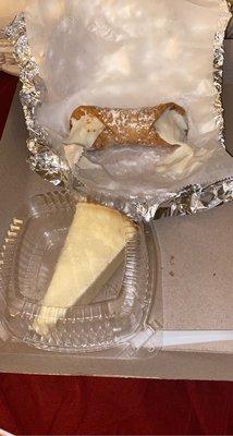 Cannoli with no chocolate chips and American cheese American Cheesecake