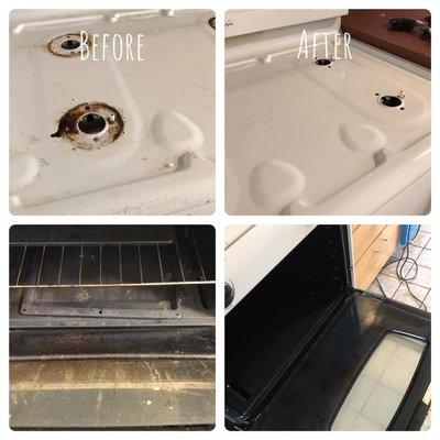 Restoration service to stovetop and oven