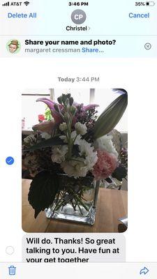 The arrangement I received