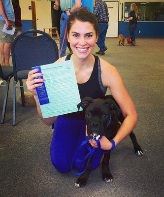 My boxer on his Puppy Building Blocks graduation day!