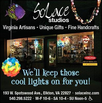 SoLace Studios at night.