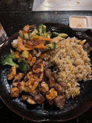 Hibachi chicken and steak