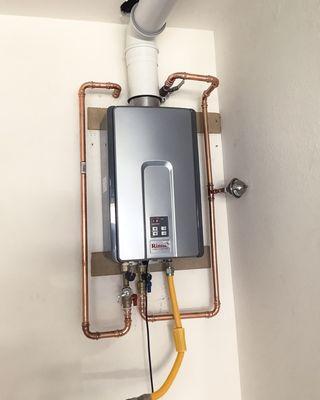 Tankless water heater installation