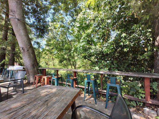 Charming creekside seating