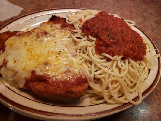 Chicken parm- not good.  Noodles overcooked and the chicken while crispy, lacked any flavor