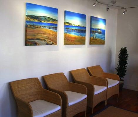 Make a complimentary coffee or tea in our waiting room while you browse our artwork from local artists like Kathleen Keifer