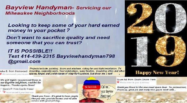 Excellent Feedback from our customers; #1 rated handyman nextdoor!