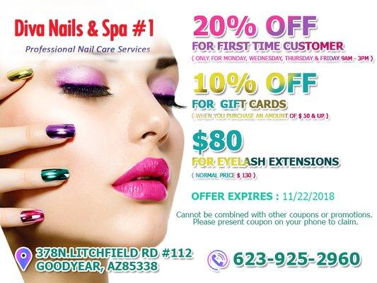 Special from Diva Nails & Spa #1 ( Exp: 11/22/2018)