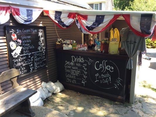 Cool off with an ICE CREAM an ICED COFFEE of our DOLLAR LEMONADE at the Gift Shack Gallery on the Shining Sea Bikeway in Falmouth MA!!