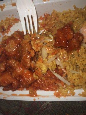 General tso chicken w/ shrimp fried rice