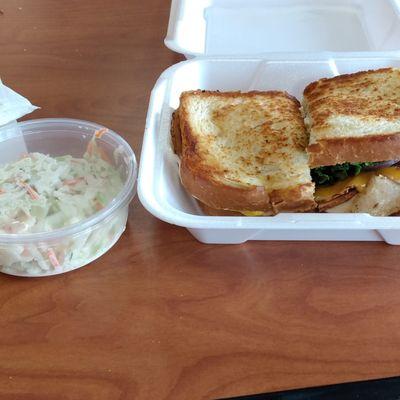 Turkey Club Saturday special and slaw.