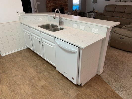 Painted cabinets and new counters in Sachse