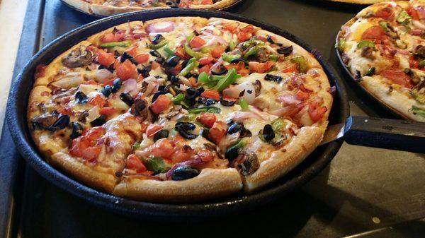 Veggie Supreme Pan Pizza on the Pizza Buffet