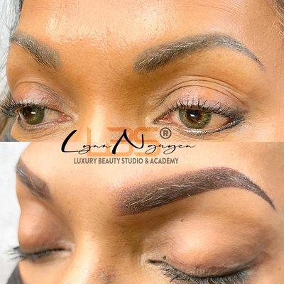 Brows correction using Ombre Powder Brows technique