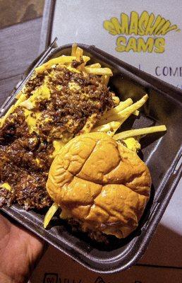 Double cheeseburger combo w/ chopped cheese fries