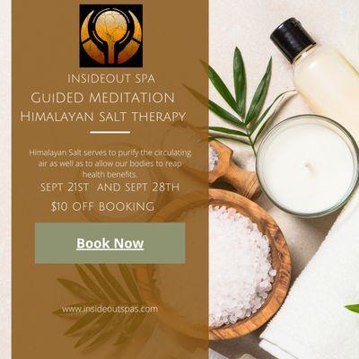 We offer guided meditation in our salt room