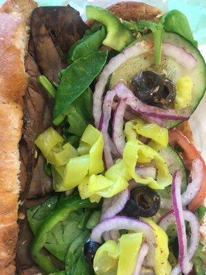 Roast beef with veggies & vinaigrette