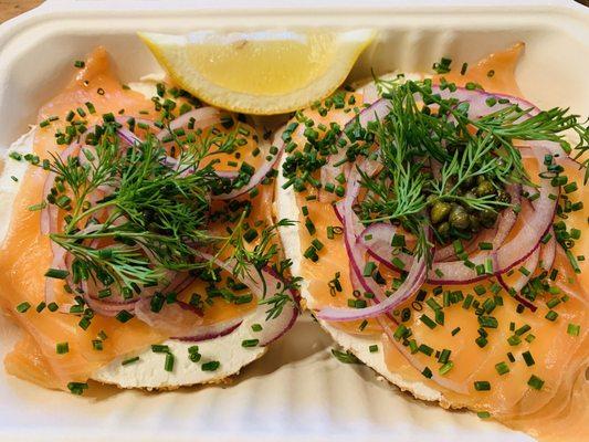 Onion Lox Bagel